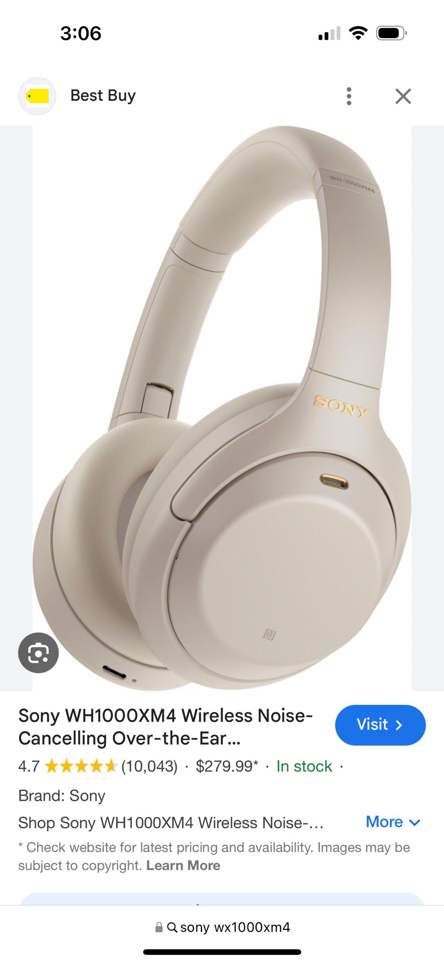 Sony WH1000XM4 Over Ear Headphones