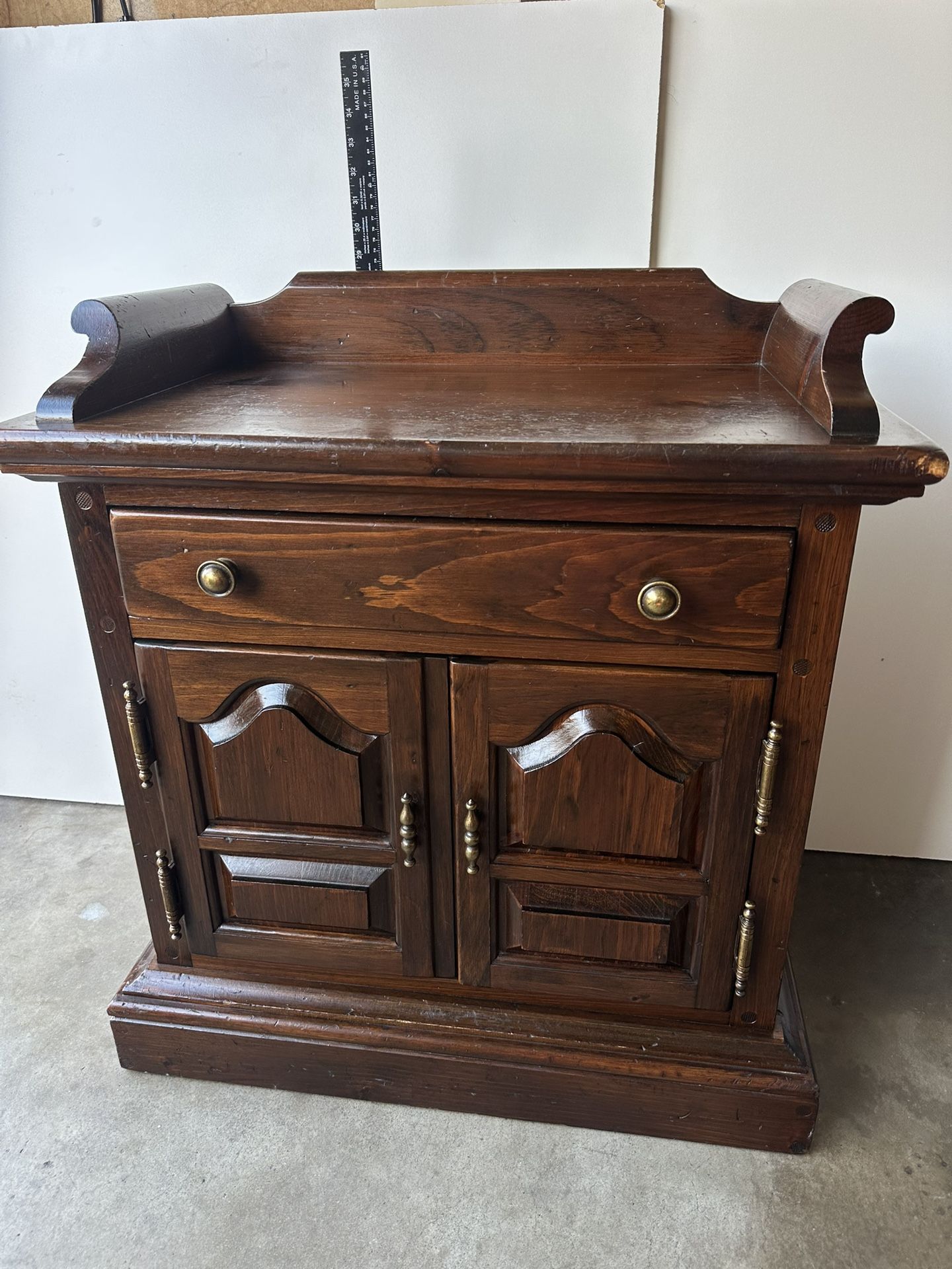 Vintage Ethan Allen Solid Wood Cabinet With Drawer Nightstand End Table