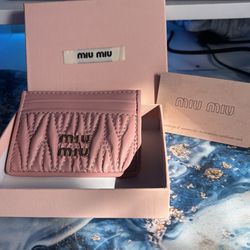 Miu Miu Pink Card Holder Wallet – Designer Leather Cardholder