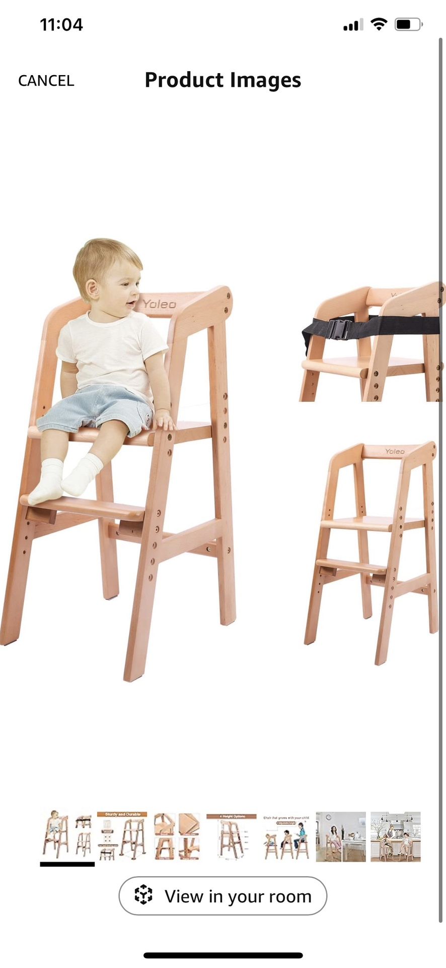 YOLEO High Chair Wooden