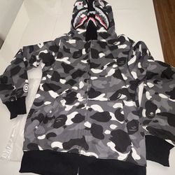 A Bathing Ape (BAPE) Shark Full Zip Hoodie – Black Camo