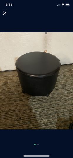 Faux leather ottoman