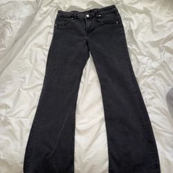 Black Low-Rise Flare Jeans