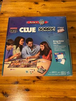 Hasbro Plan a Family Game Night  With 4 Games Monopoly, Clue, Sorry, Scrabble