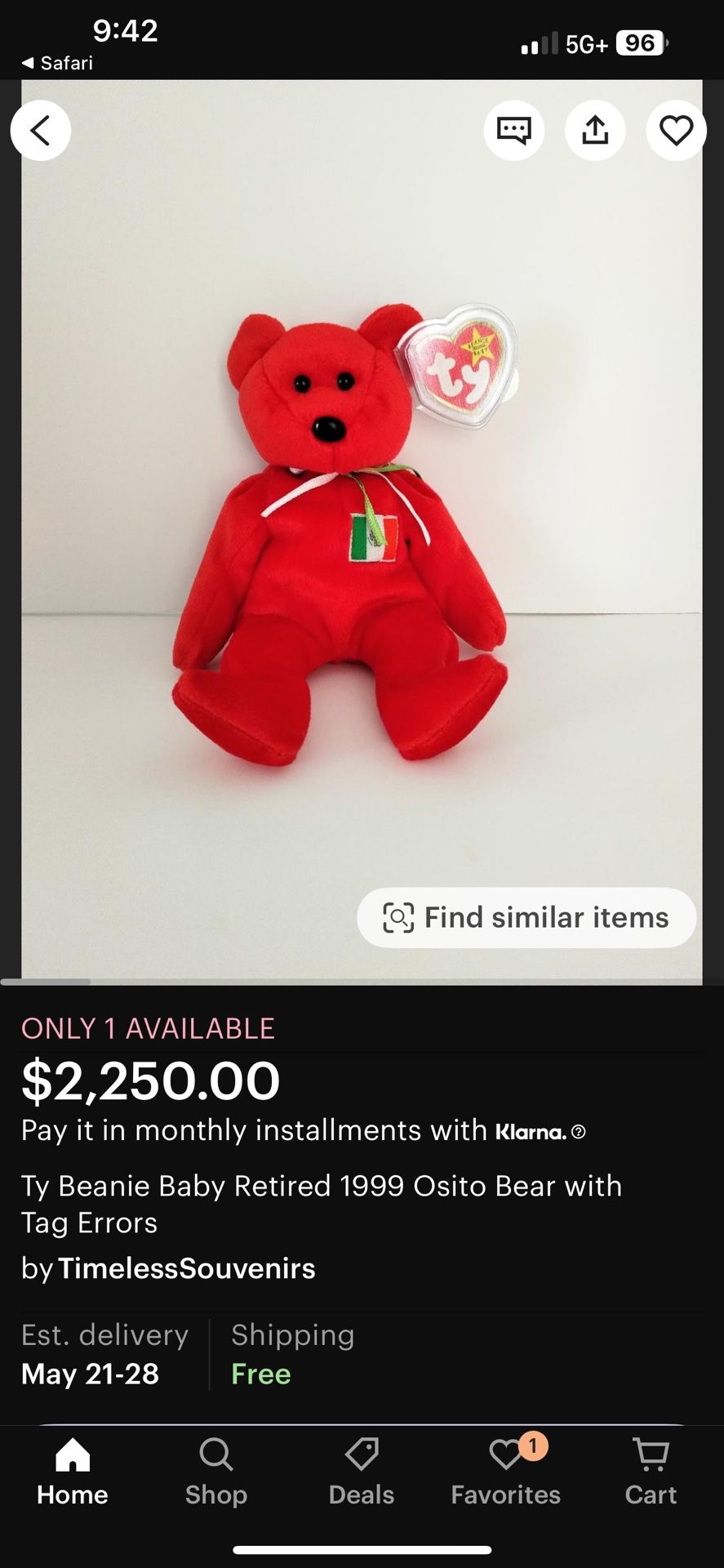 Osito 1999 Ty Beanie Baby