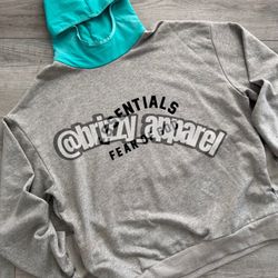 ESSENTIALS FEAR OF GOD HOODIE  - LIGHT HEATHER GREY/MINT LEAF