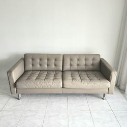 Ikea Morabo Leather Sofa In Beige 