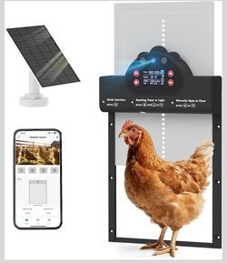 2K HD AI Camera Automatic Chicken Coop Door, WiFi Solar Powered