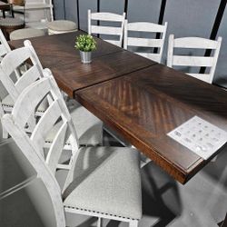 Moriville/Valebeck Dining Furniture, Extension Table And Dining Chairs And Bench 👉 PLEASE ASK FOR JON GREEN WHEN YOU ARRIVE!