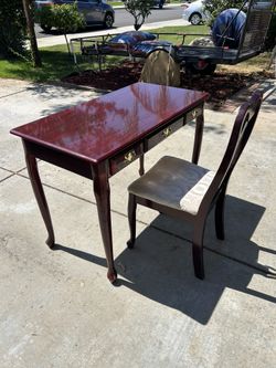 Wooden Console table with chair