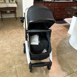 2 in 1 Baby Stroller, High Landscape Convertible Bassinet Stroller with Reversible Seat