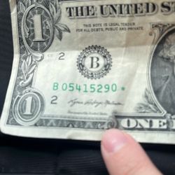 One Dollar Bill With A Star Very Rare