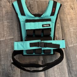 HERIA 28 lb Weighted Vest Teal Adjustable Excellent Condition
