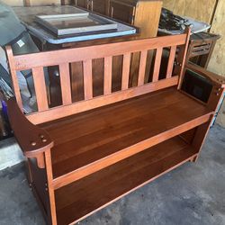 Handmade Redwood Bench 
