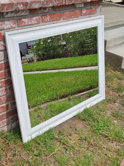 White Framed Wall Mirror