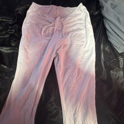 new white bellbottom leggings