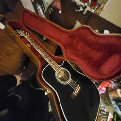 Takamine EF341DLX Deluxe Black Acoustic Electric Guitar Case