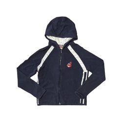 Vintage Indians Wahoo Hoodie Womens Medium Navy White Concepts Sport