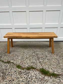 Solid wood bench