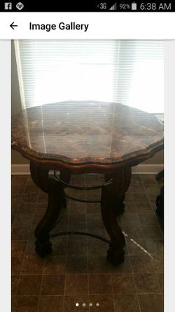 Marble and Cherry wood table