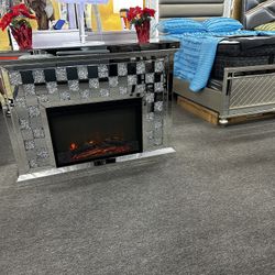 Glass Electric Fireplace 