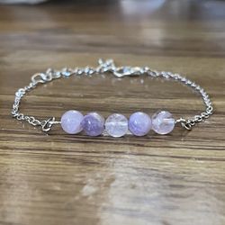 .Natural Charged Amethyst Bracelet (known For : Protect Against  Negativity ,master Healer,Calm Emotions)