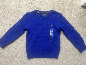 Boys Blue RL Cable Knit Sweater