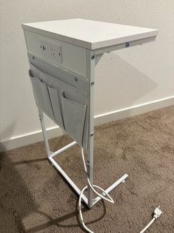 C-shape End table with charging station