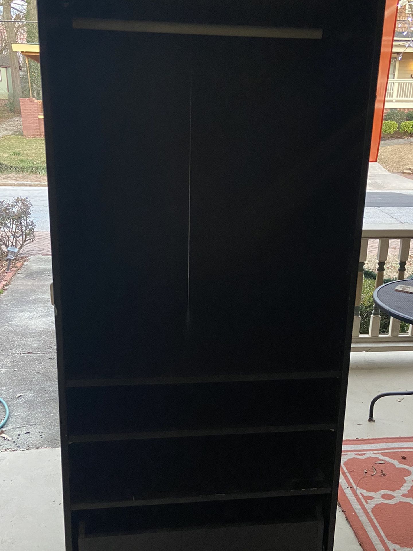 Black Cabinet With 2 Drawers, 3 Shelves