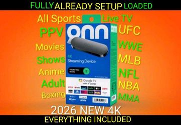 Onn Streaming Device 4k Stick with All Movies Shows Live TV Sports PPV Anime Adult