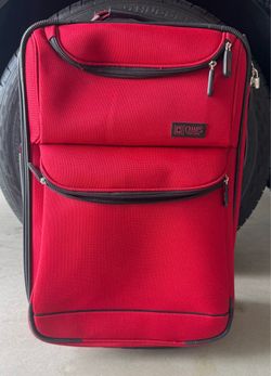 Chaps Red Rolling Carry-On Luggage