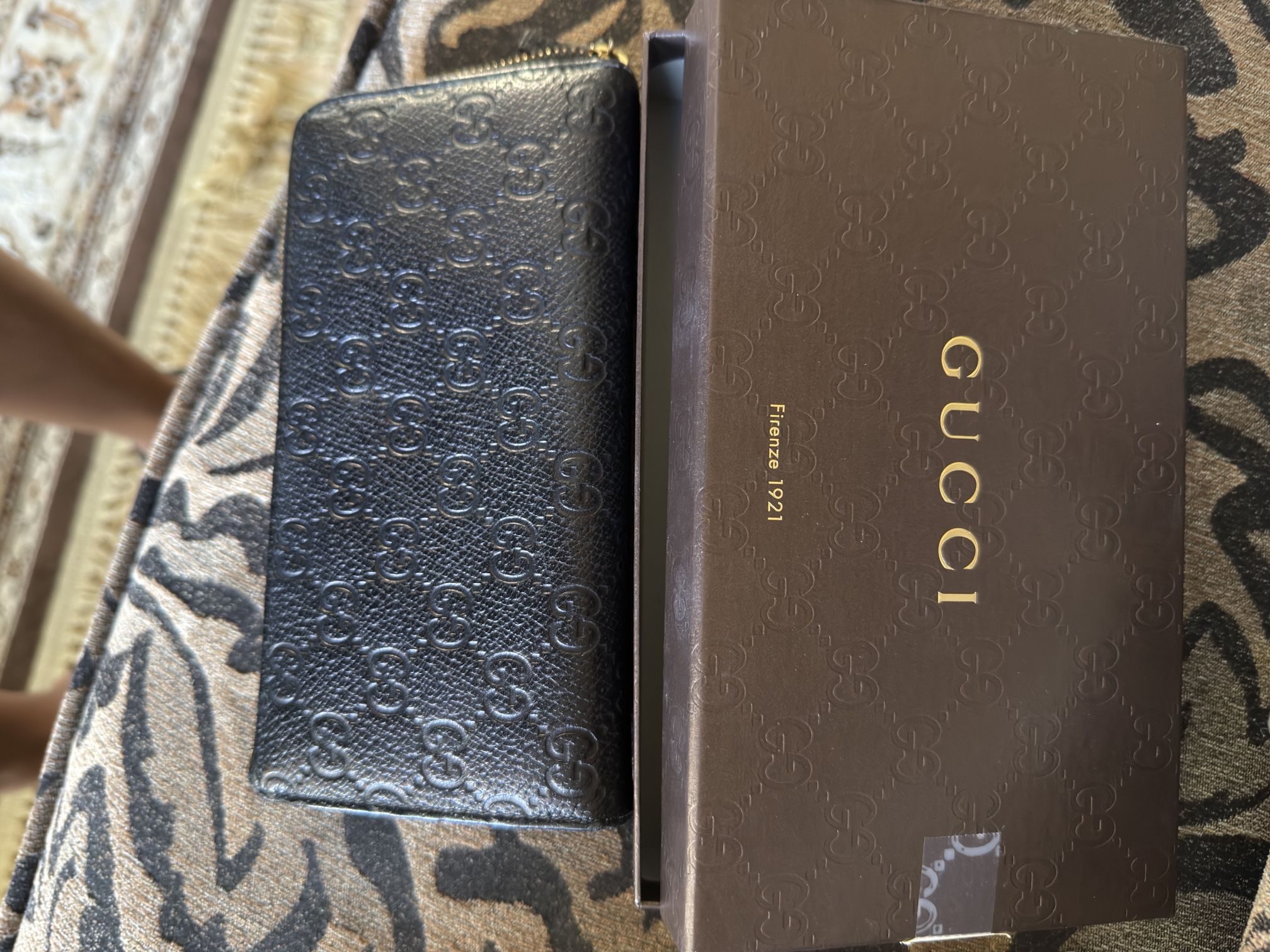 Gucci Imprint Black Leather Wallet