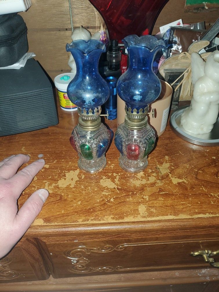 Vintage Small Oil Lamps (Set)