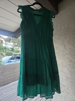 Indigo rose green midi dress EUC M