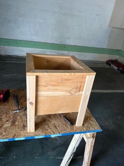 $45 natural cedar wood planter, hand made!