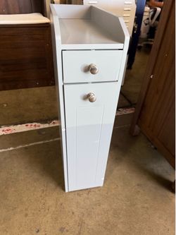 Bathroom Slim Storage Cabinet gray  Modern 15.7" x 7" x 27.5"