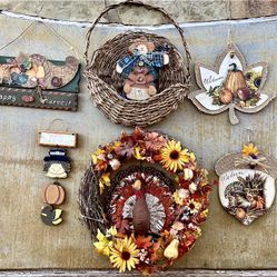 VTG Rustic Thanksgiving & Fall Decor Lot-Do Not Wish to Divide