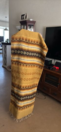 Vintage Woven Mexican Serape Blanket