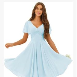 Light Blue Chiffon Dress Size 6