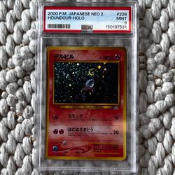 2000 Pokemon PSA 9 Japanese Neo 2 #228 Houndour Holo