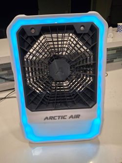Portable Rechargeable Outdoor/Indoor Arctic Air Fan with Different Lights, Handle & 4 Speeds.