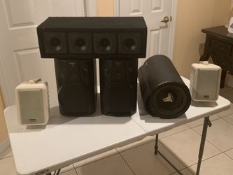 Set of various speakers