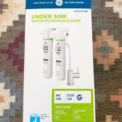 NEW GE Under Sink Water Filtration System High Flow Filters GXK255TBN Complete
