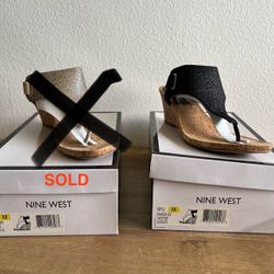 Nine West Black Wedge Heels 