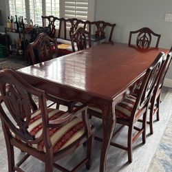 Classic Wooden Table Set With 6 Chair 