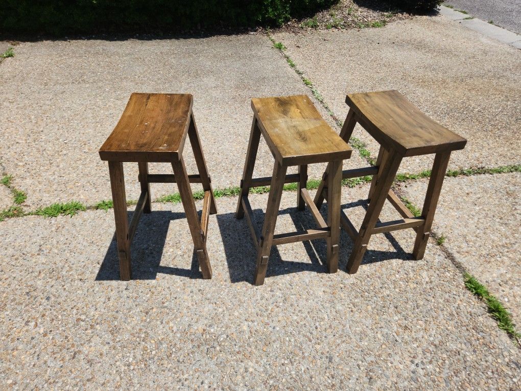 3 Wooden Stools