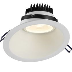 LOTUS 6" SLOPED ROUND REGRESSED GIMBAL LED DOWNLIGHT - HIGH OUTPUT - 18W - DIM TO WARM / 3K-2K - 1,150 LUMENS - 120V - WHITE