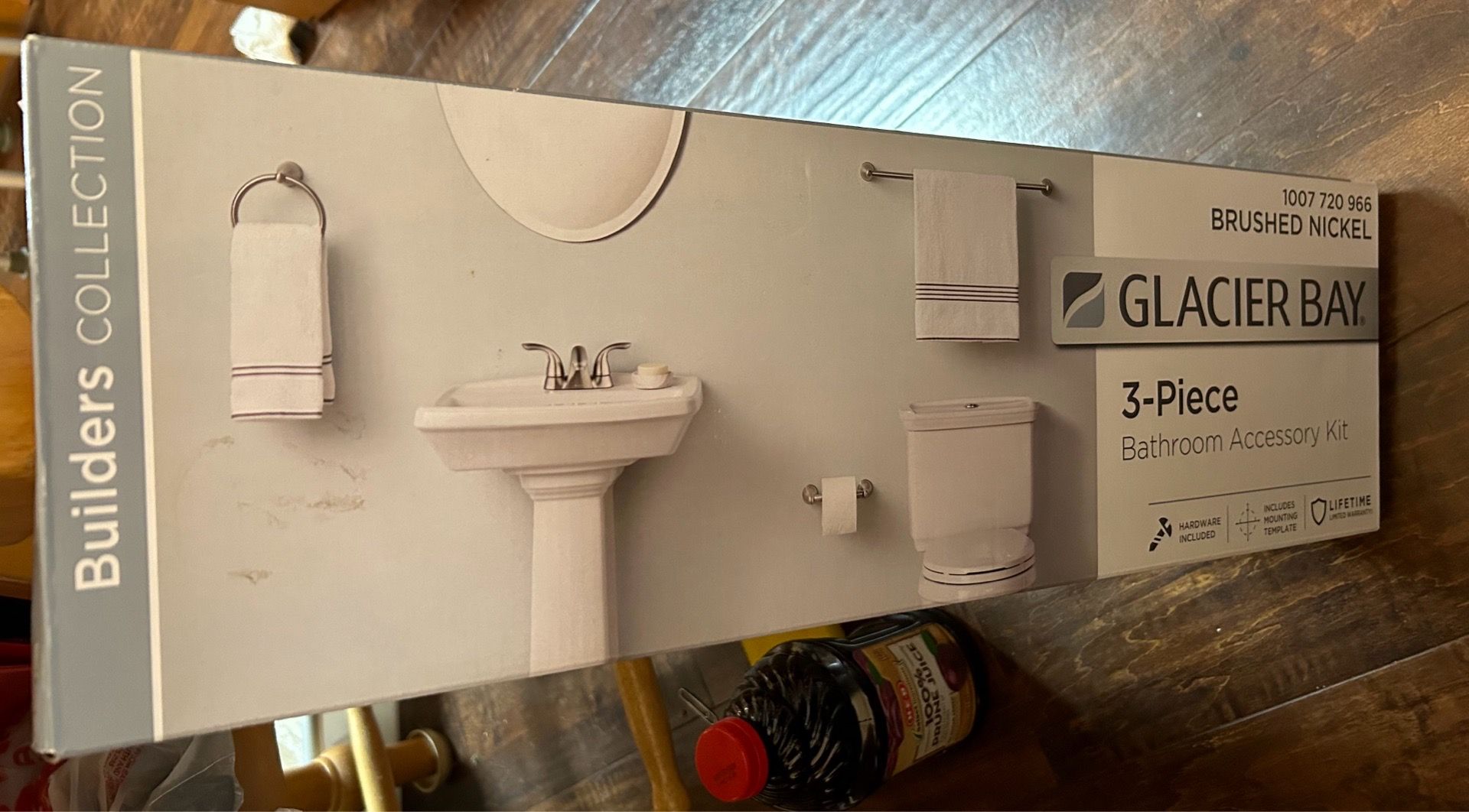 New Bathroom 3 Piece Brushed Nickel Set In Box Pickup Conroe
