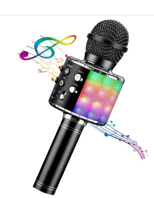 NEW! NEVER USED!! BlueFire 4 in 1 Karaoke Wireless Microphone with LED Lights
