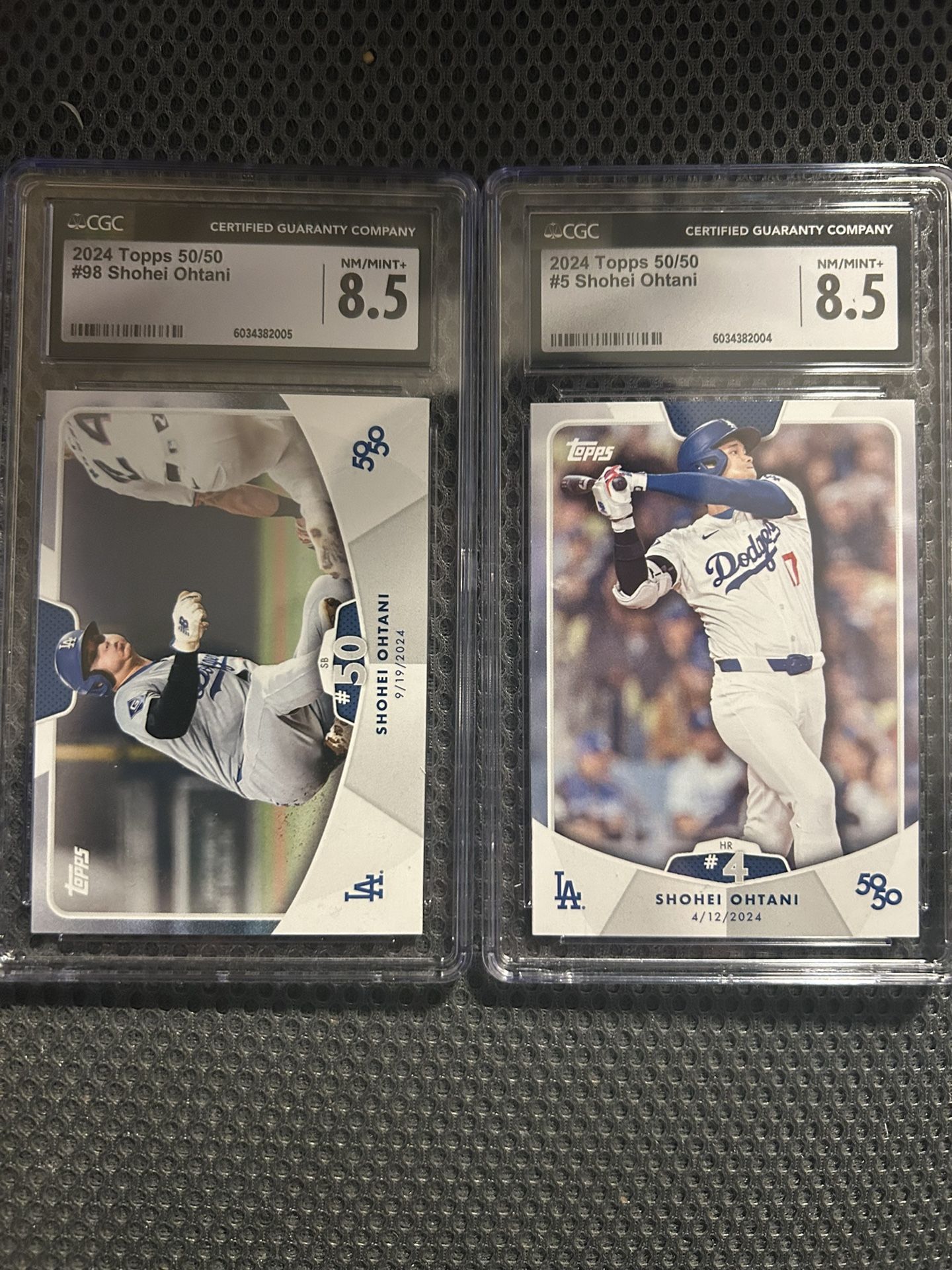 2024 Topps 50/50 #98 & #5 Shohei Ohtani Baseball Cards